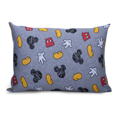 Fronha Portallar Malha Disney Estampada Mickey Ícones 48cmx68cm Cinza