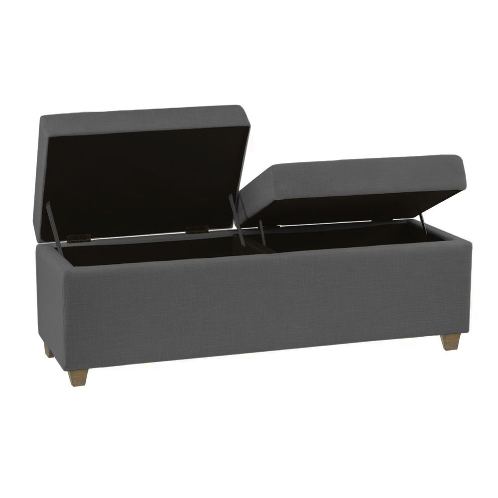 Encontraproduto.com.br - Recamier Bau Madri 1,40m Suede Cinza - Inova Decor
