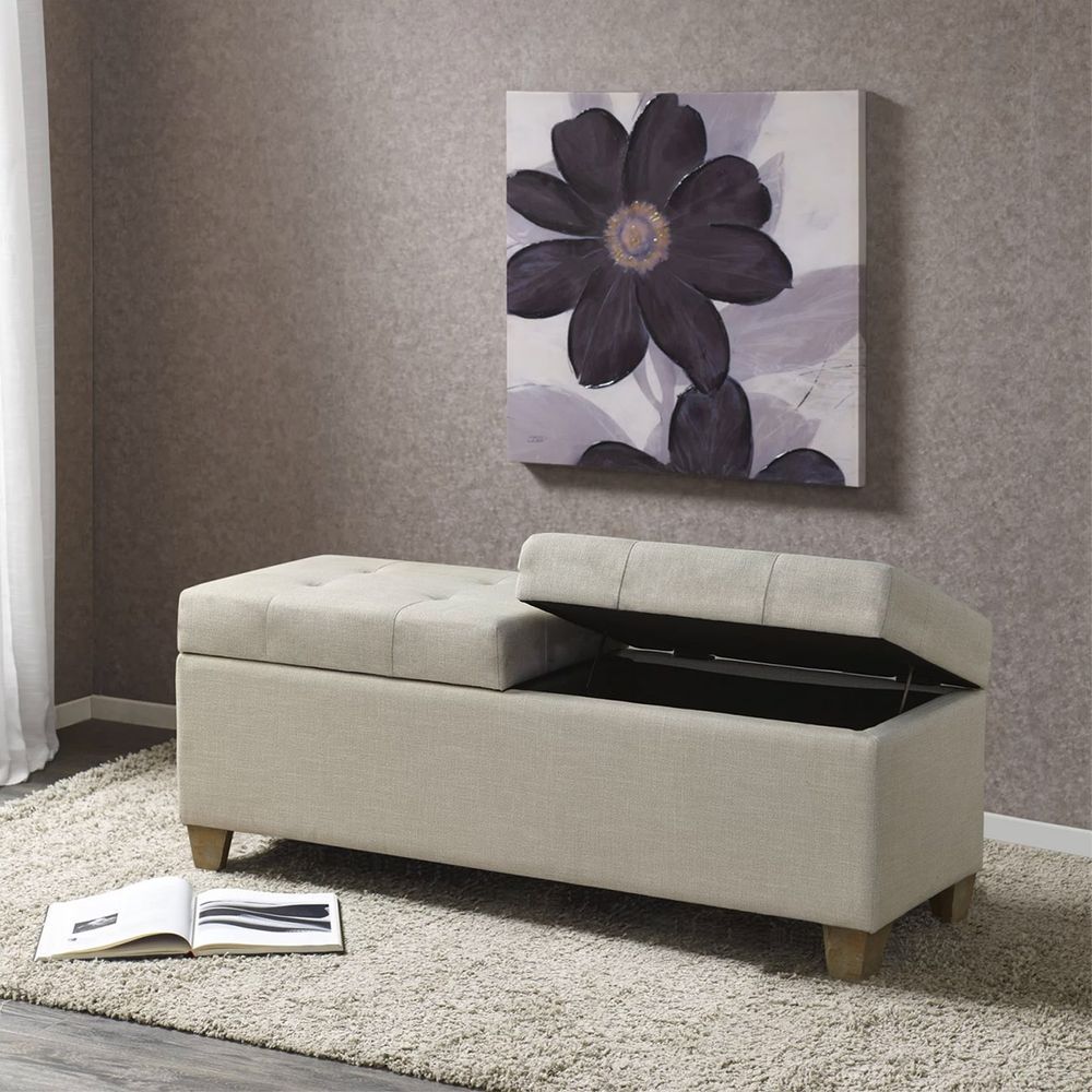 Encontraproduto.com.br - Recamier Bau Madri 1,40m Suede Cinza - Inova Decor