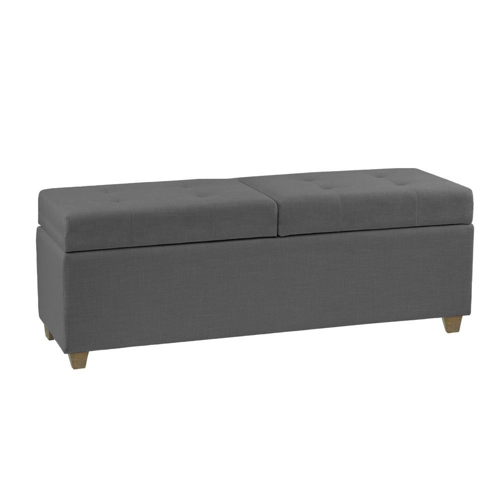 Encontraproduto.com.br - Recamier Bau Madri 1,40m Suede Cinza - Inova Decor