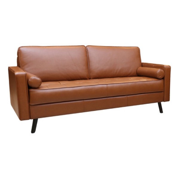 Encontraproduto.com.br - Sofá de Couro 3 lugares Vancouver M06 Cor Conhaque 457 - ADJ DECOR