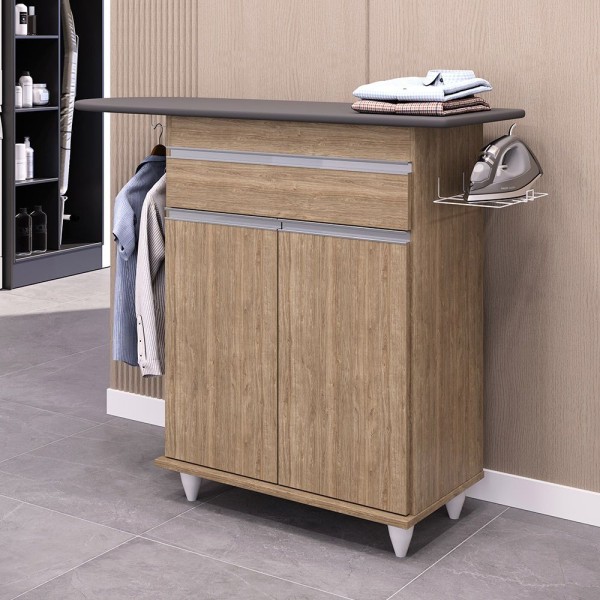 Encontraproduto.com.br - Tábua De Passar Com Balcão 01 Porta Alice Castanho 119Cm