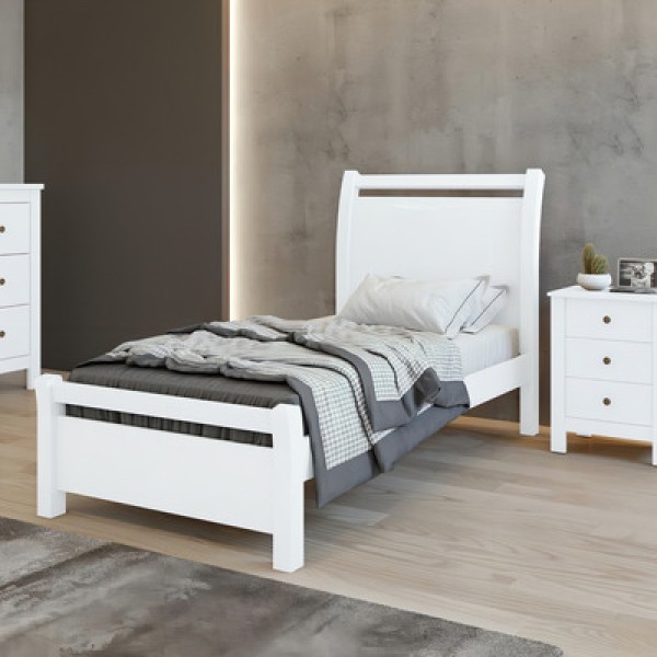 Móveis Lopas cama Solteiro reali branco 