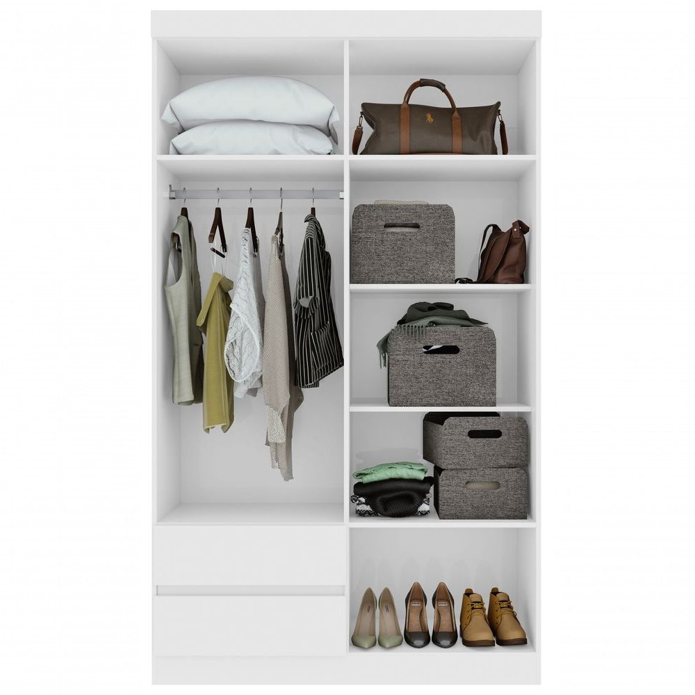 Encontraproduto.com.br - Guarda Roupa Zeus 4 Pts Com Pés Sem Espelho Branco Lopas