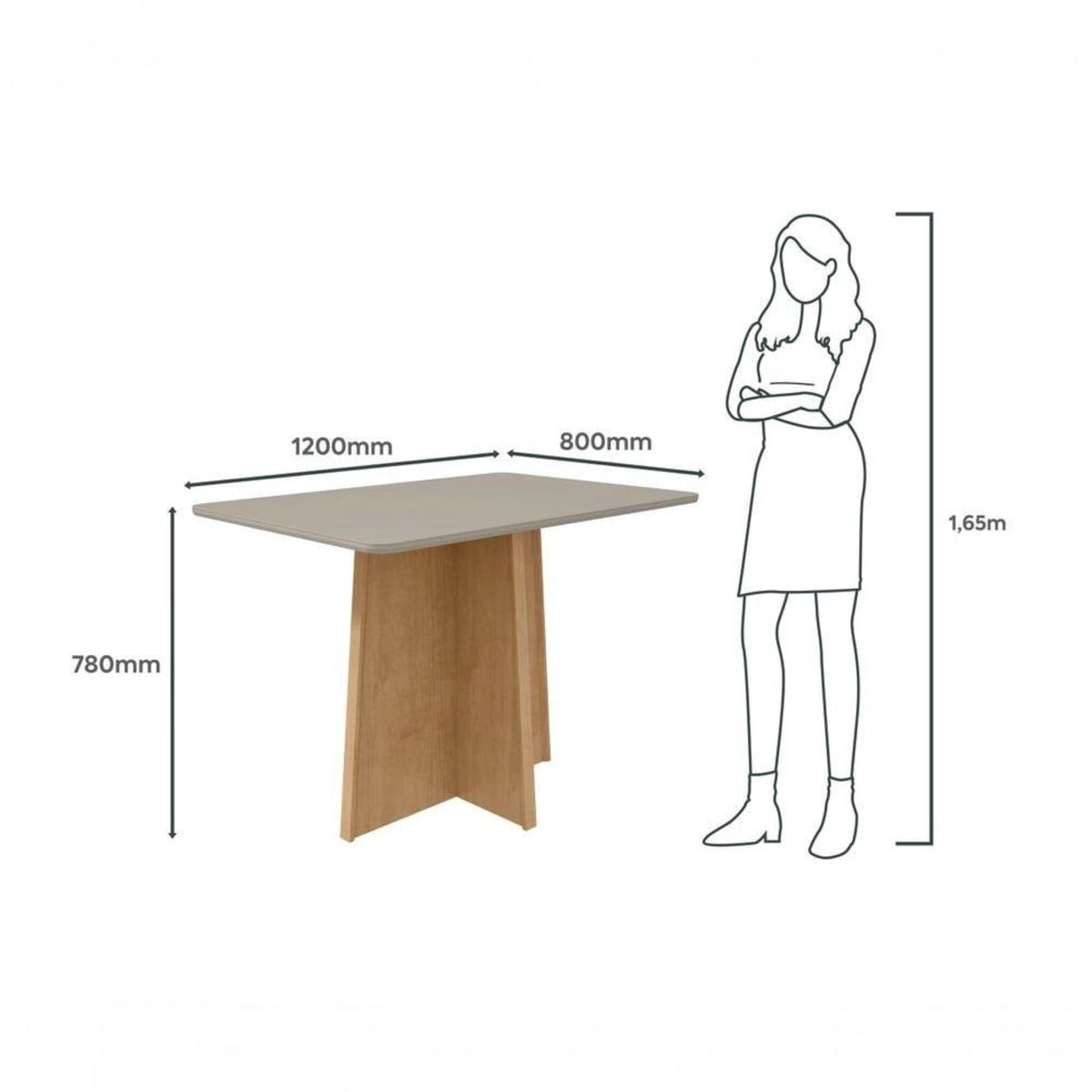 Encontraproduto.com.br - Mesa Lopas Celebrare 120x80cm com Tampo de Vidro - Amêndoa/Off White