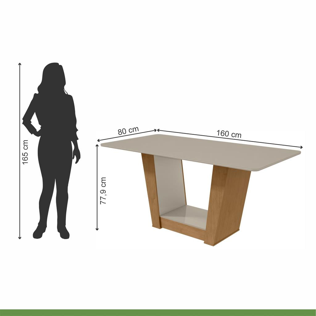 Encontraproduto.com.br - Conjunto Sala de Jantar Mesa 160cm com Tampo MDF/Vidro Apogeu 6 Cadeiras Apogeu Lopas