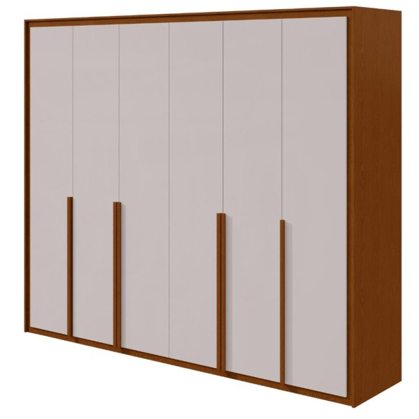 Encontraproduto.com.br - Guarda-roupa 6 Portas 6 Gavetas 100% Mdf Imperatore Amêndoa Clean-off White - Móveis Lopas