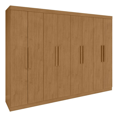 Encontraproduto.com.br - Guarda-roupa Casal Easy Slim 8 Portas Com Espelho Amendoa Clean Lopas