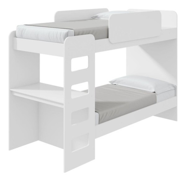 Encontraproduto.com.br - Beliche Solteiro Olga Cantos Arredondados Com Led Branco