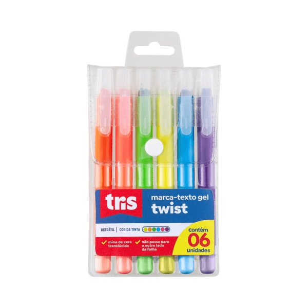Encontraproduto.com.br - Marca Texto Tris Gel Twist com 6 Cores 900593