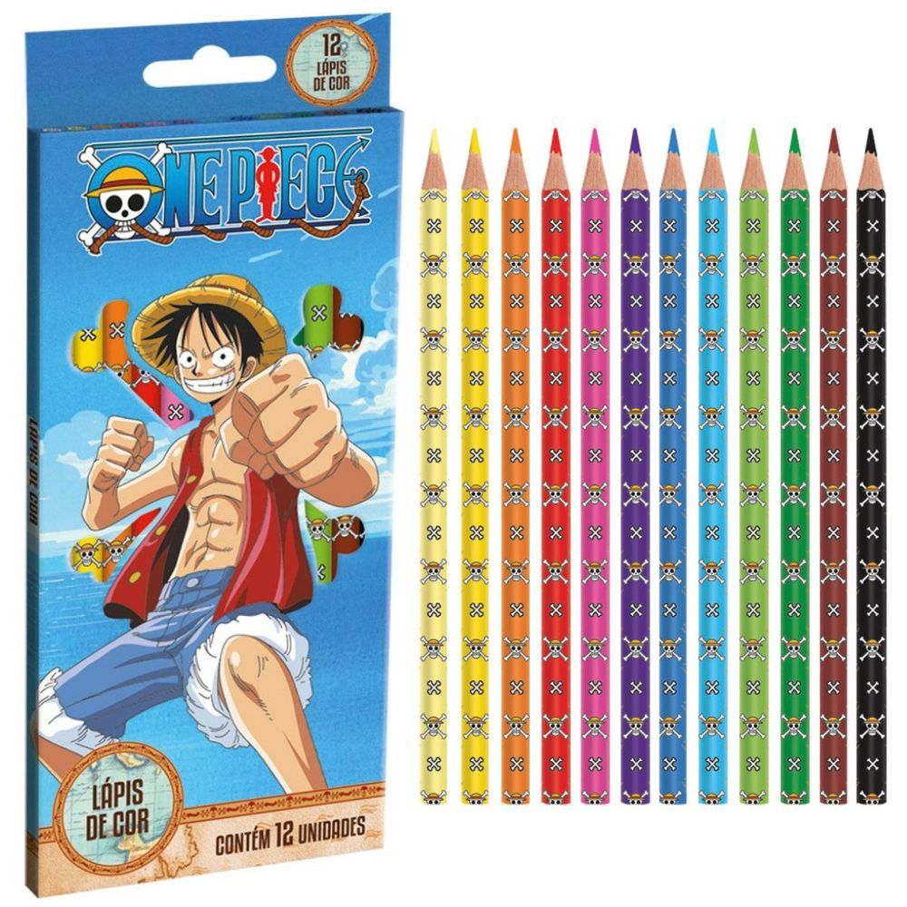 Encontraproduto.com.br - Lápis De Cor 12 Cores One Piece Tris