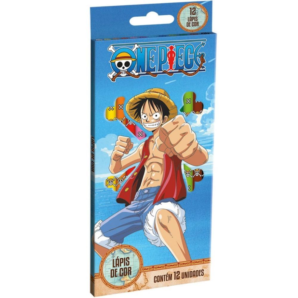 Encontraproduto.com.br - Lápis De Cor 12 Cores One Piece Tris