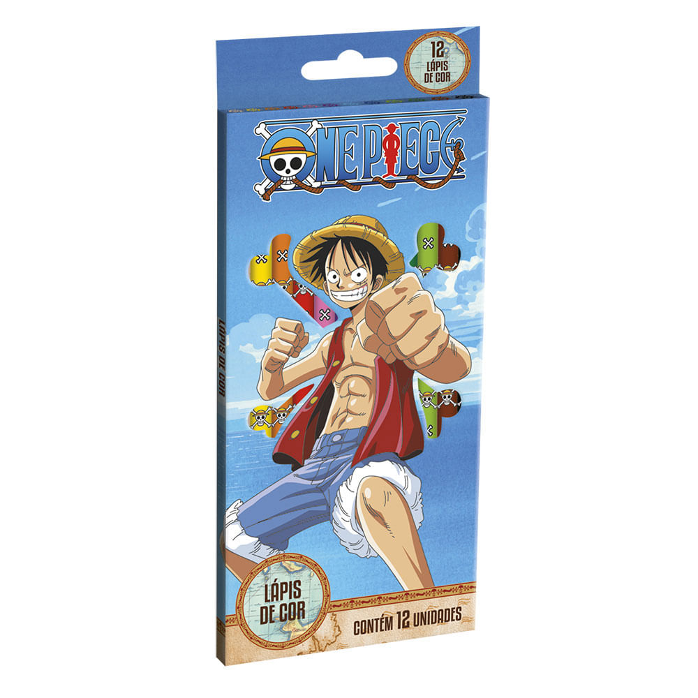 Encontraproduto.com.br - Lápis De Cor 12 Cores One Piece Tris