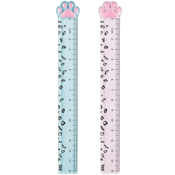 Encontraproduto.com.br - Régua 15cm Patinha Holic Pets C/1 Sortida - Tris Regua Holic Pets 15cm Poly C/1 Sort Tris