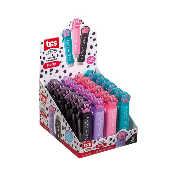 Encontraproduto.com.br - Caneta Borracha Retrátil Holic Pets Sortida - Tris