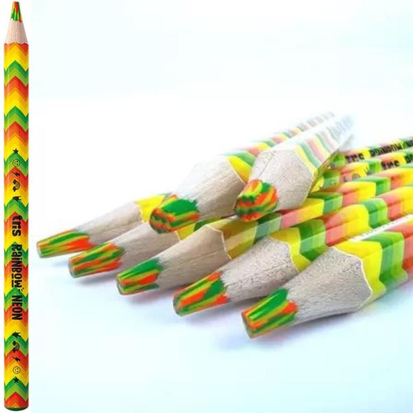 Encontraproduto.com.br - LAPIS DE COR RAINBOW NEON JUMBO - MULTICOLORIDO - 1UN - TRIS