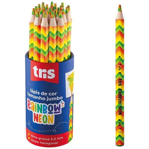 Encontraproduto.com.br - LAPIS DE COR RAINBOW NEON JUMBO - MULTICOLORIDO - 1UN - TRIS