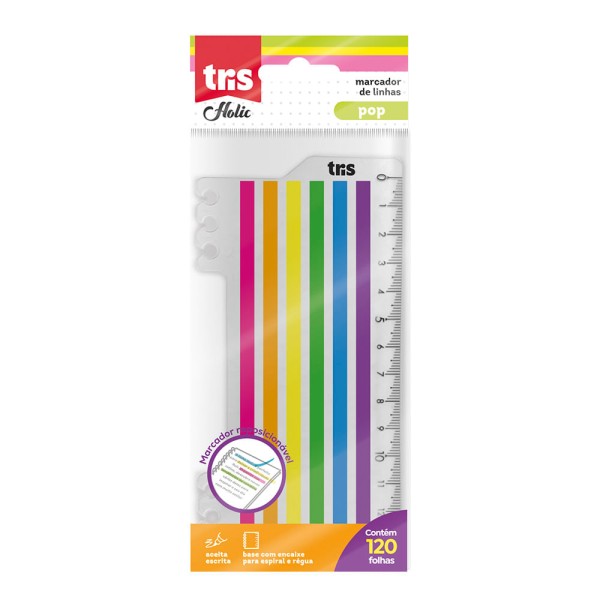 Encontraproduto.com.br - Marcador De Linha Holic Pop 6 Blocos 20 Folhas - Tris