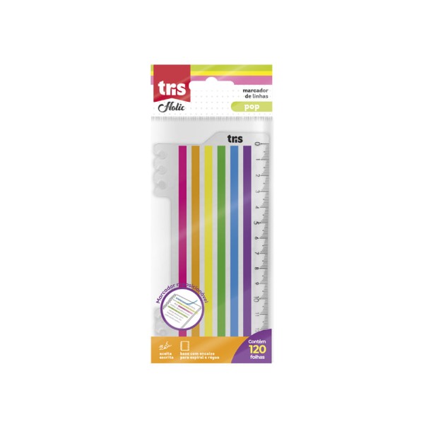 Encontraproduto.com.br - Marcador De Linha Holic Pop 6 Blocos 20 Folhas - Tris
