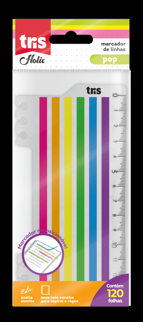 Encontraproduto.com.br - Marcador De Linha Holic Pop 6 Blocos 20 Folhas - Tris