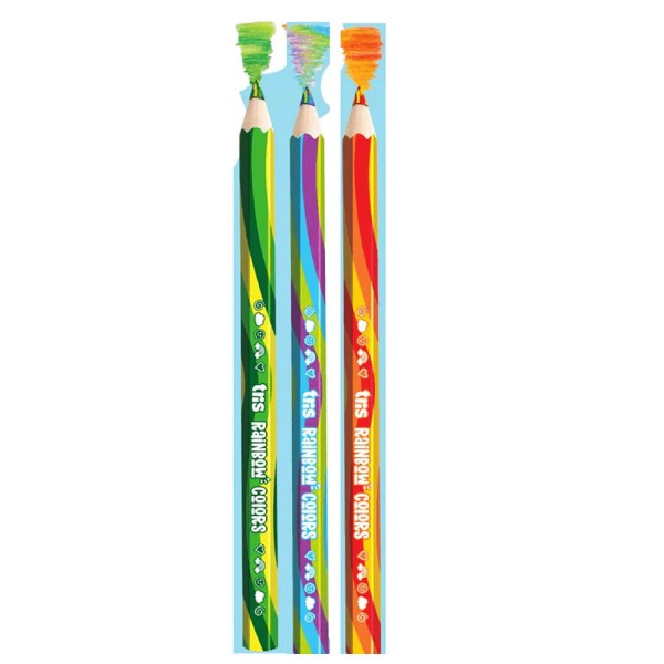 Kit 3 Lápis De Cor Rainbow Colors Jumbo Sortido Tris