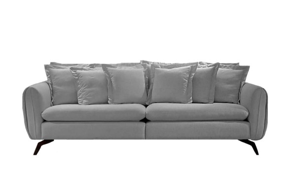 Encontraproduto.com.br - Sofá 3 Lugares Chumbo em Veludo 2,36m Levi
