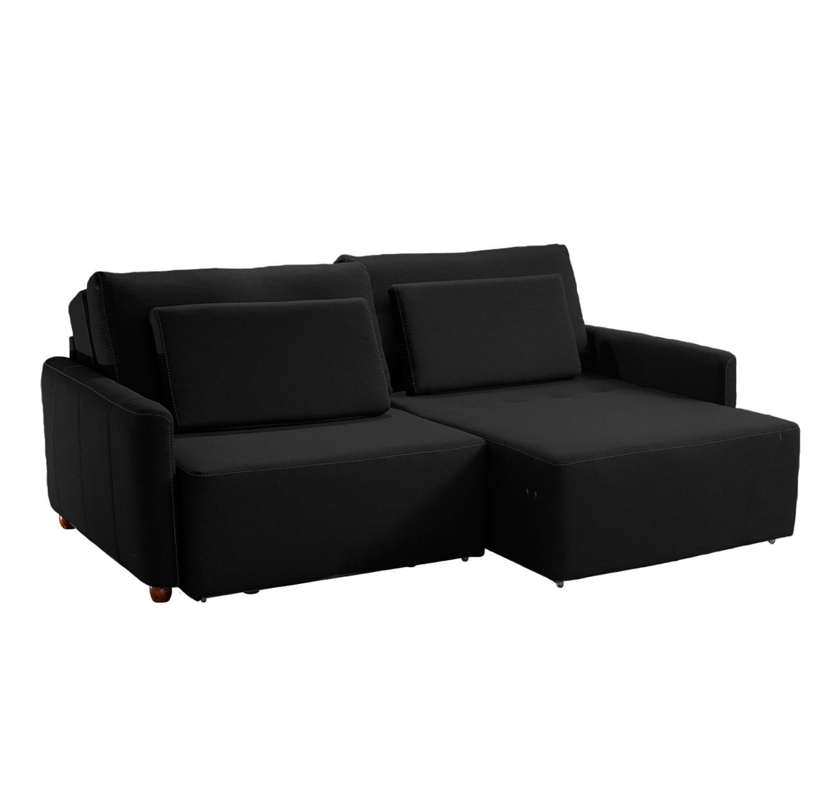 Sofá Cama Automotizado em veludo Preto Evolux