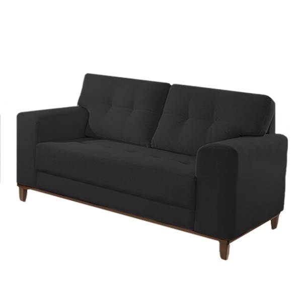 Encontraproduto.com.br - Sofá 2 Lugares em Veludo Preto 1,54 Lyra