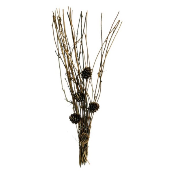 Encontraproduto.com.br - Buquê de Galhos Secos com Pinhas Naturais 35cm | Natal Formosinha