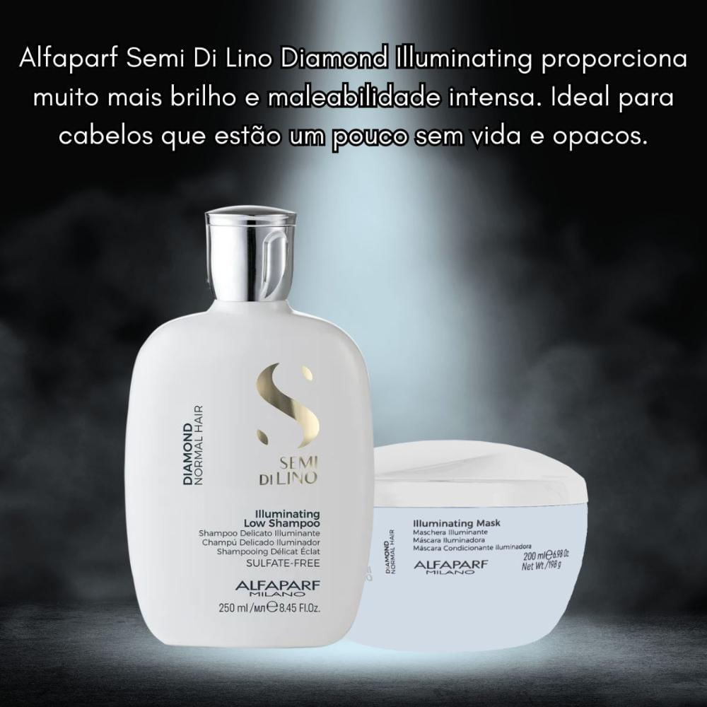 Alfaparf Semi Di Lino Diamond Illuminating Kit Shampoo 250ml + Máscara 200ml
