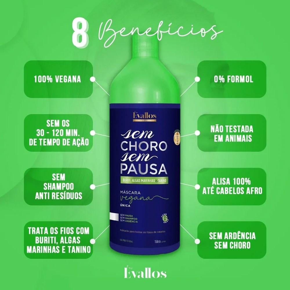Encontraproduto.com.br - Évallos Profissional  Progressiva Sem Choro Sem Pausa + Sem Pausa com Brilho 2x1000ml