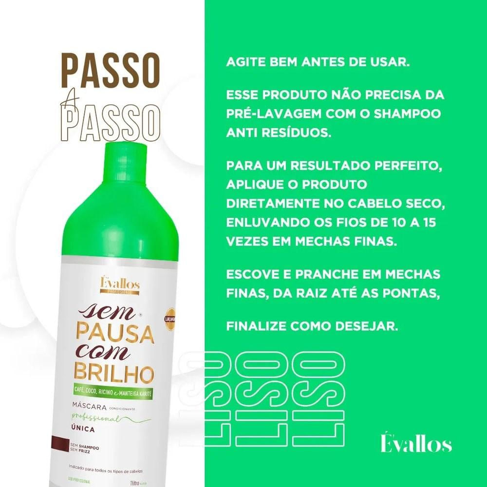Encontraproduto.com.br - Évallos Profissional  Progressiva Sem Choro Sem Pausa + Sem Pausa com Brilho 2x1000ml