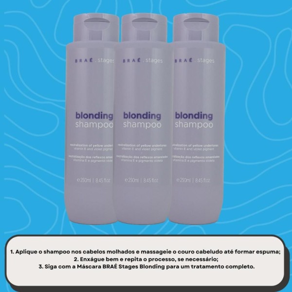 Encontraproduto.com.br - Braé Stages Blonding Kit 3 Shampoo 250ml