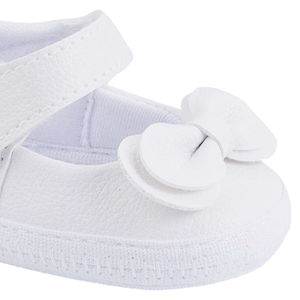 Encontraproduto.com.br - Sapatilha para bebê Laço Duplo Branco - Keto Baby