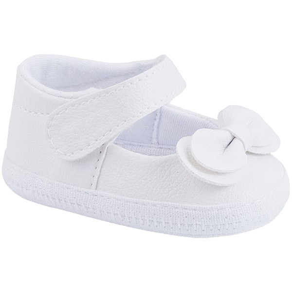 Encontraproduto.com.br - Sapatilha para bebê Laço Duplo Branco - Keto Baby