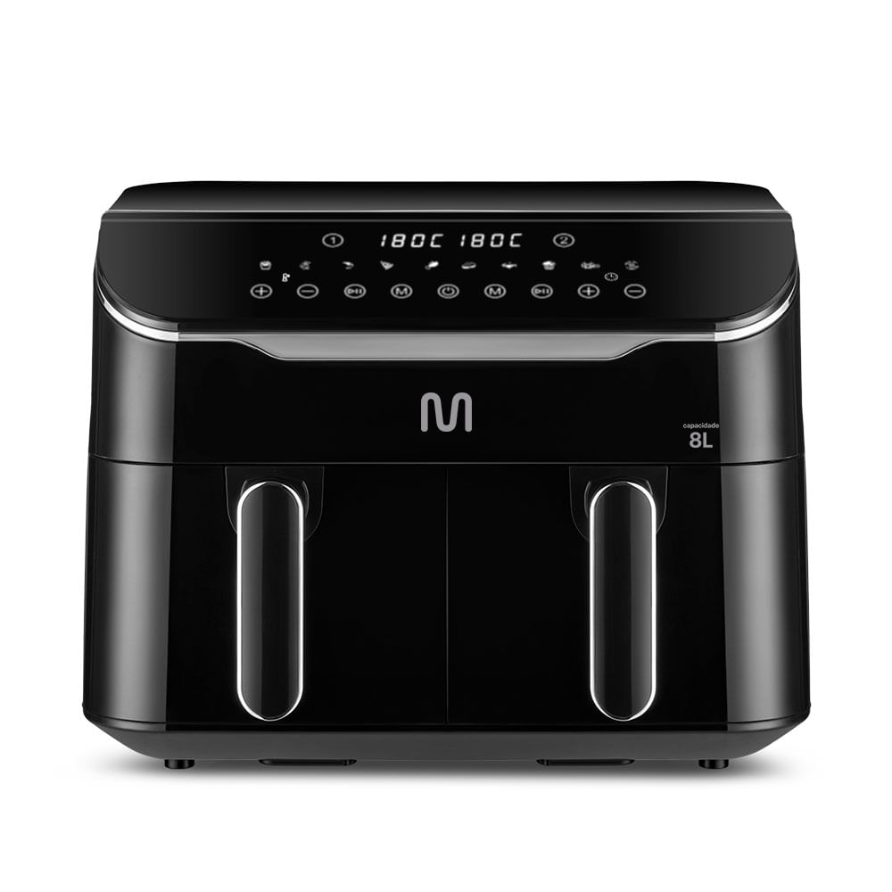 Encontraproduto.com.br - Air Fryer 8L Preta c/ 2 Gavetas 2500w-220v Multi - GO220