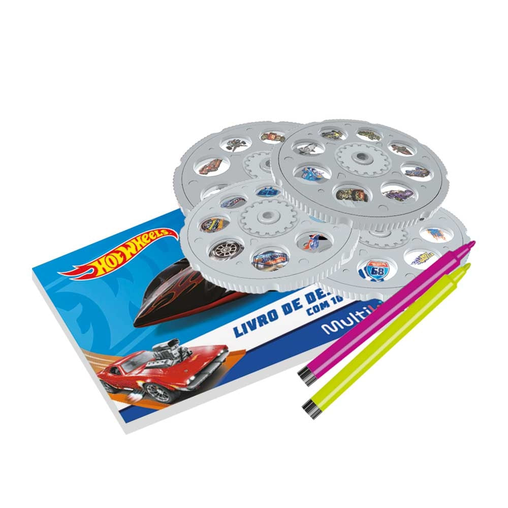 Encontraproduto.com.br - Mesa Projetora Hot Wheels com 24 Desenhos Multikids - BR2087