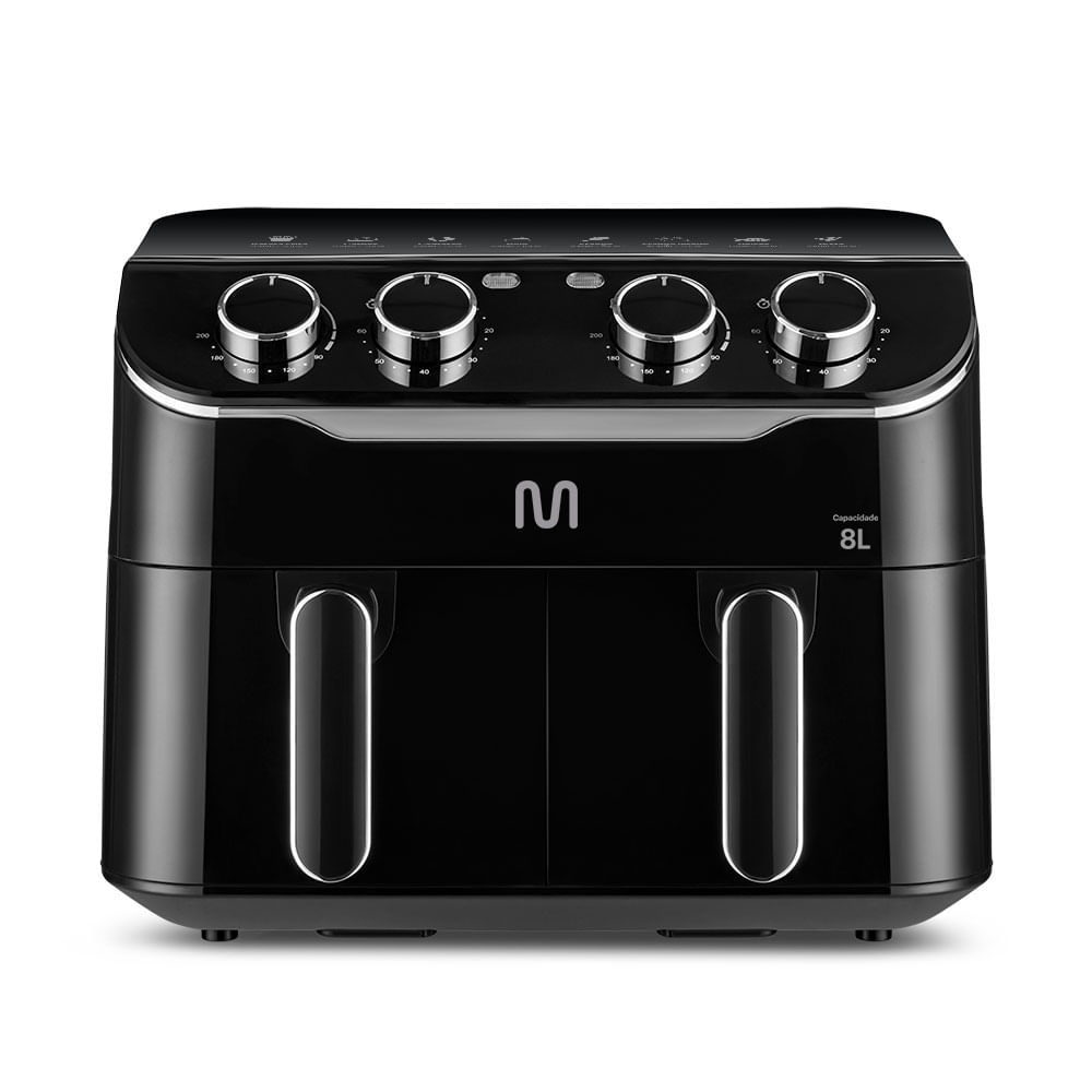 Encontraproduto.com.br - Air Fryer Multi 8L com 2 Gavetas 2500w 220v Preta - GO234
