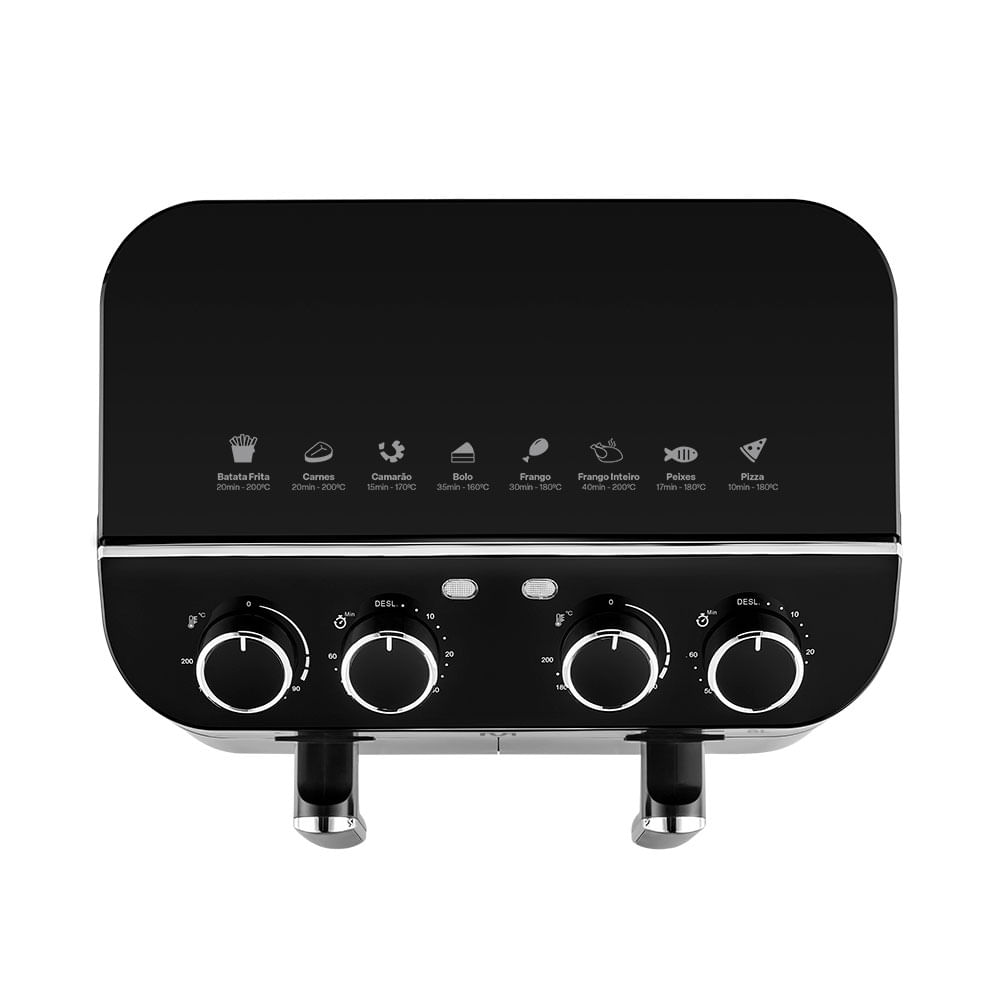 Encontraproduto.com.br - Air Fryer Multi 8L com 2 Gavetas 2500w 220v Preta - GO234