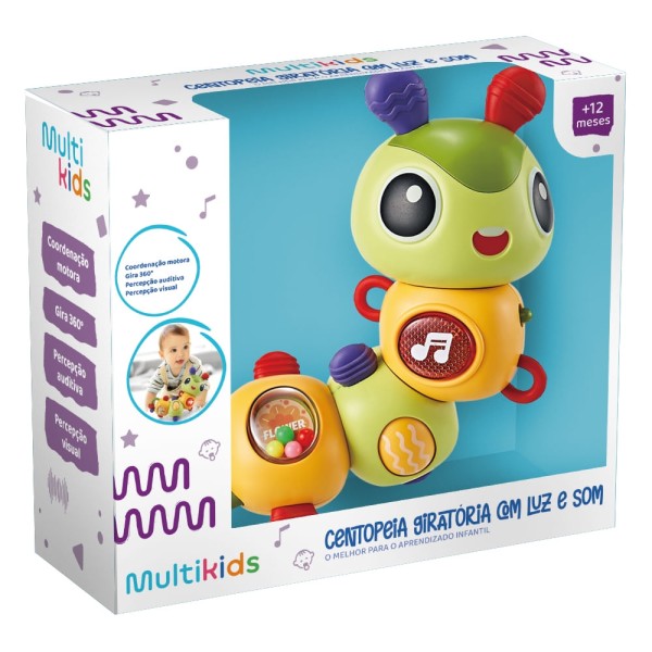 Brinquedo Centopéia Giratória com Luz e Som Multikids - BR2168