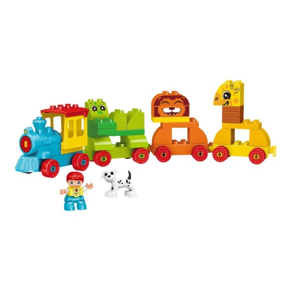 Blocos De Montar Cubic Jr Trem Zoo 50 Pcs Multikids - BR2250