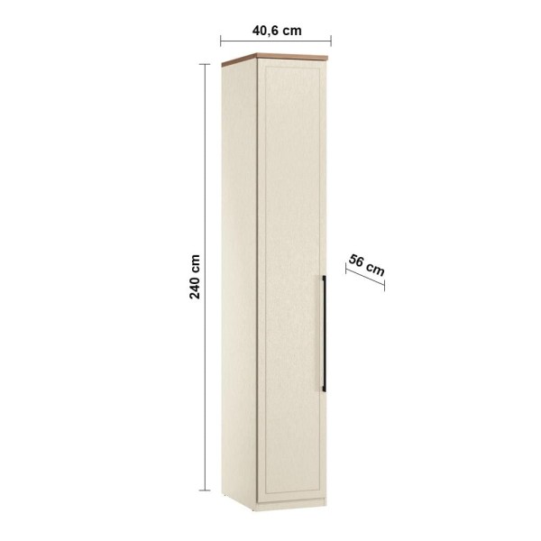 Encontraproduto.com.br - Armário Modular Santos Andirá Toledo Areia 1 Porta Casal com Cabideiro  Areia/Wood