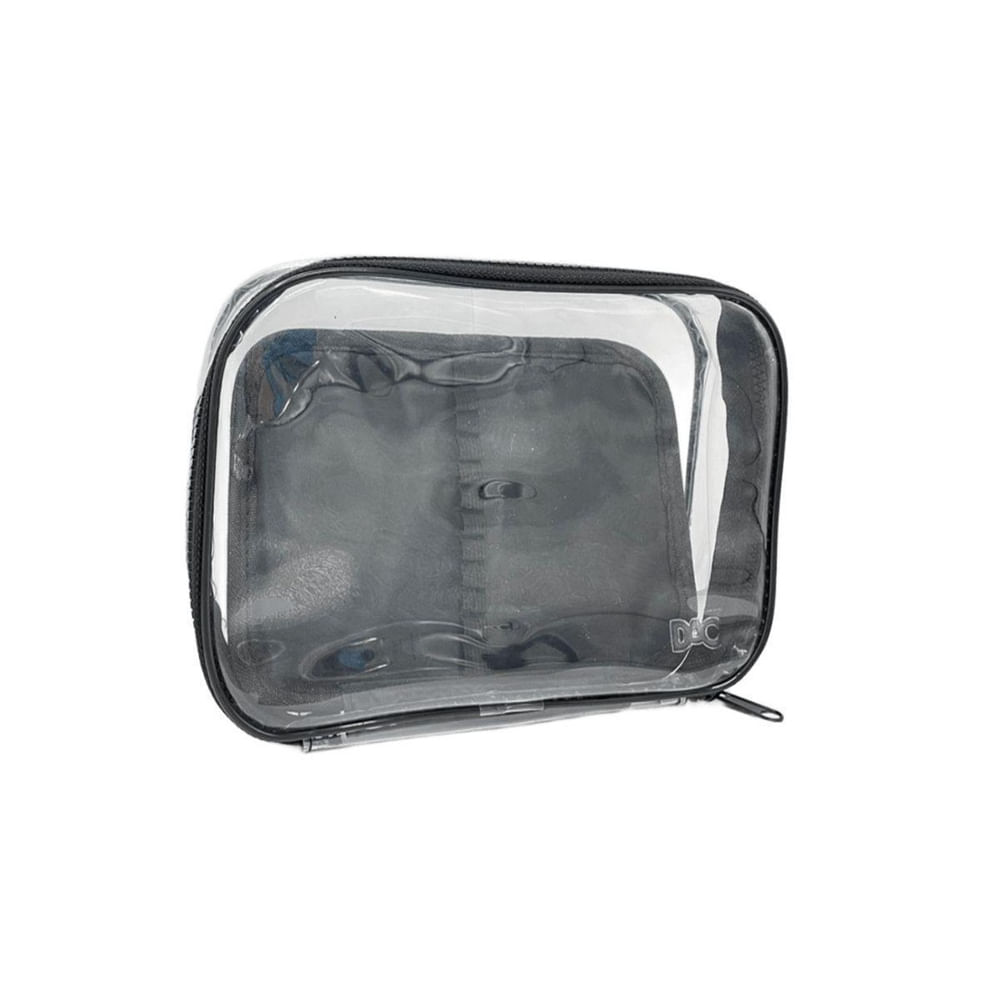 Encontraproduto.com.br - Estojo Cristal Preto Transparente Com Divisórias Dac