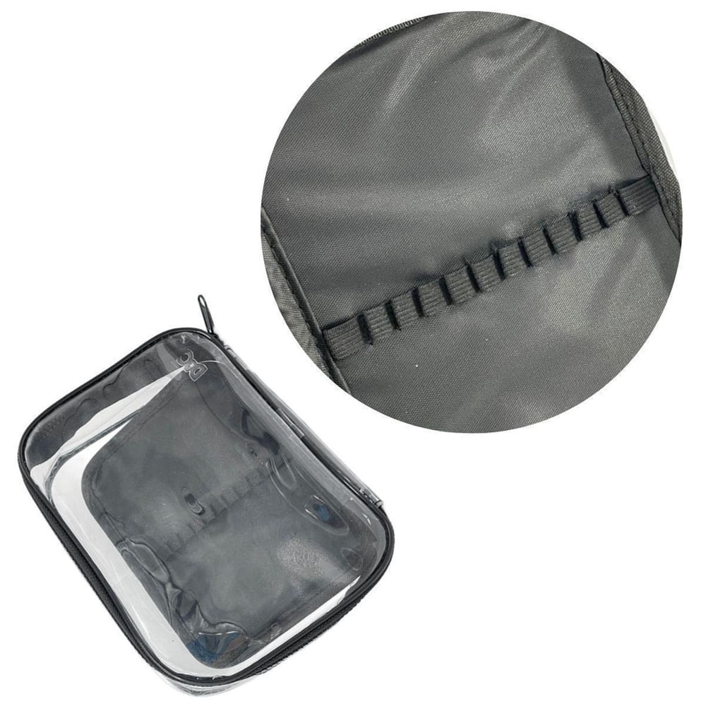 Encontraproduto.com.br - Estojo Cristal Preto Transparente Com Divisórias Dac