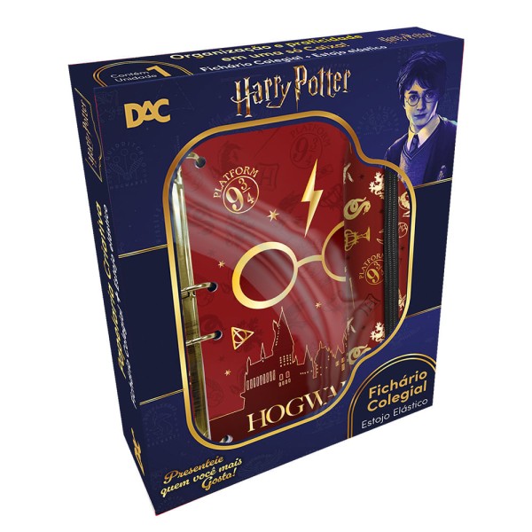 Kit Caixa Criativa Harry Potter Fichário E Estojo