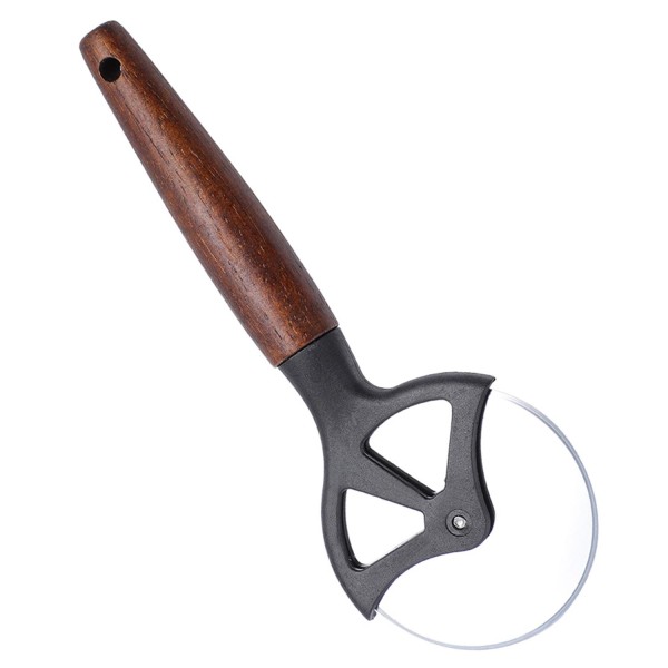 Cortador de Pizza Preto com Cabo de Madeira 20,7 cm