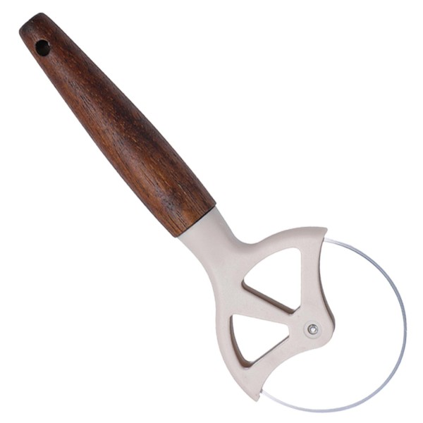 Encontraproduto.com.br - Cortador de Pizza Creme com Cabo de Madeira 20,7 cm