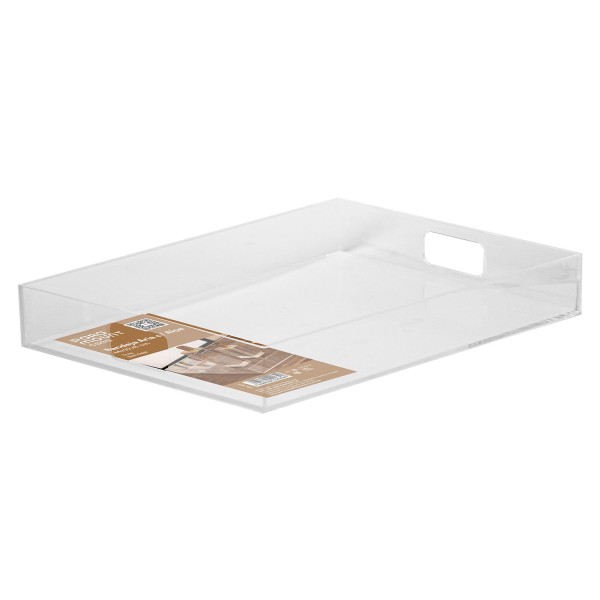 Encontraproduto.com.br - Bandeja Aria Acrílica Paramount 44x32x6 cm com Alça