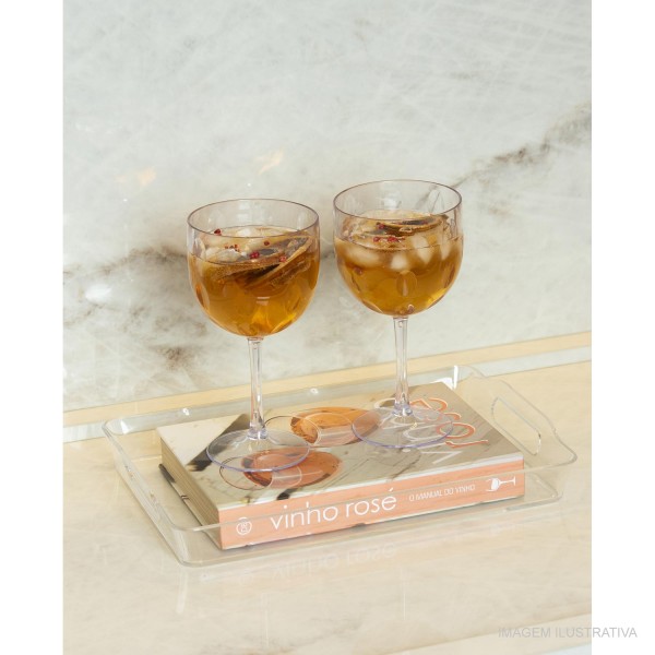 Encontraproduto.com.br - Bandeja Aria Acrílica Paramount 44x32x6 cm com Alça