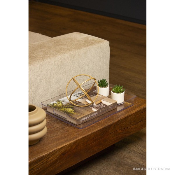 Encontraproduto.com.br - Bandeja Aria Acrílica Paramount 44x32x6 cm com Alça